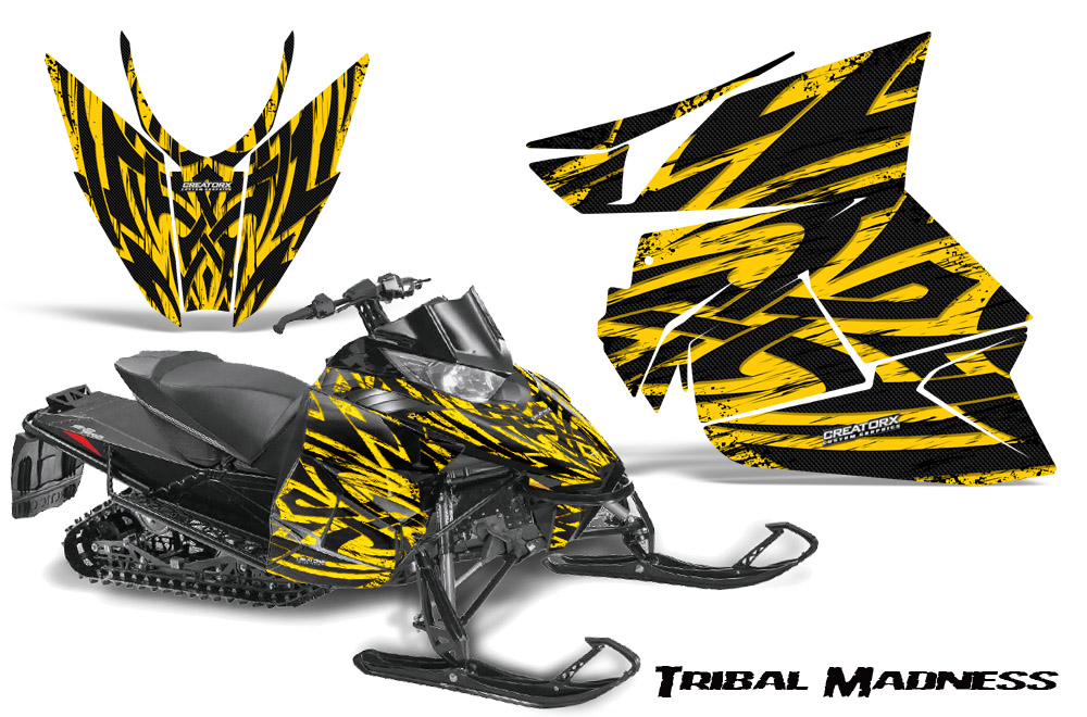 Arctic Cat Pro Climb Cross 2012 Graphics Kit Tribal Madness Yellow